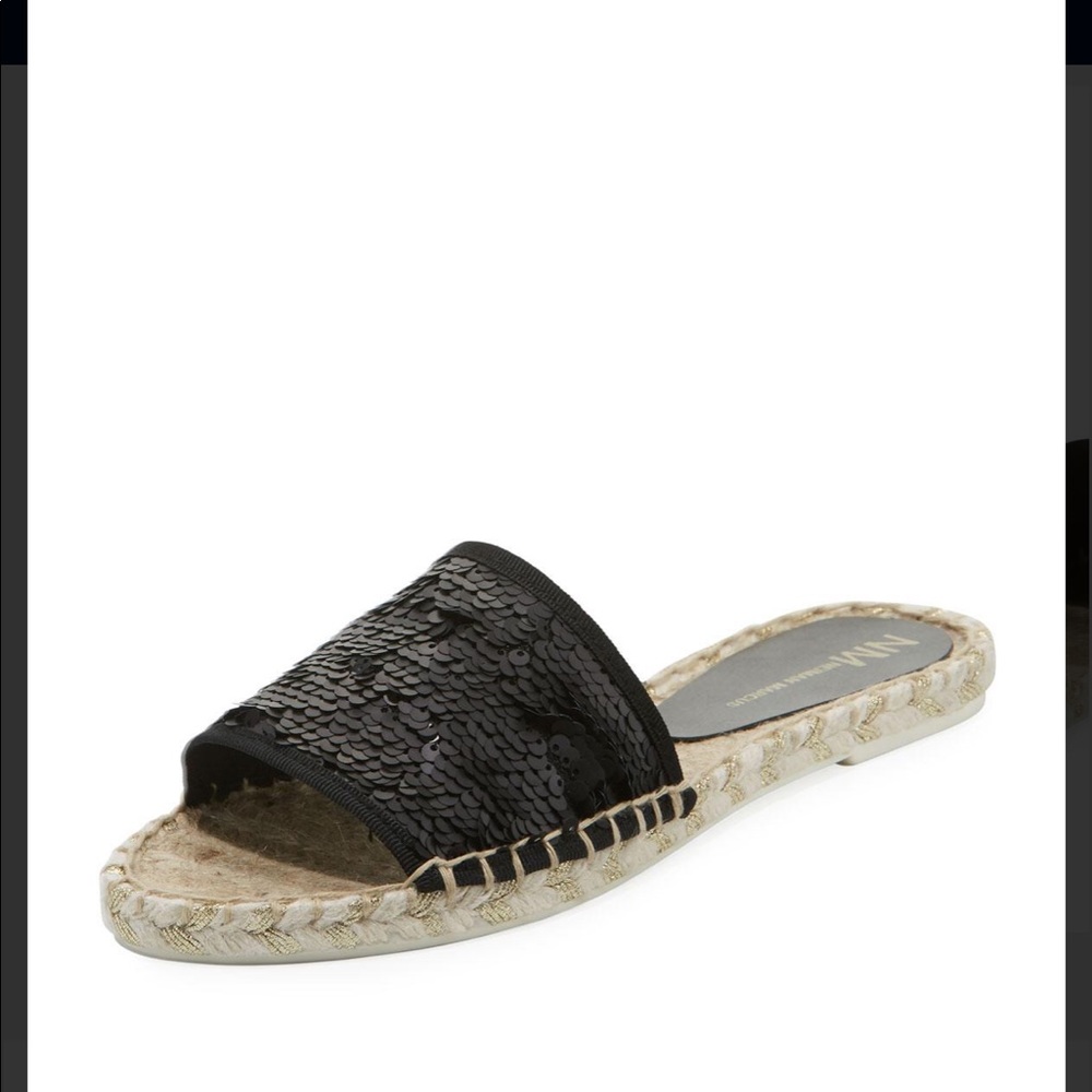 Black sequin espadrilles